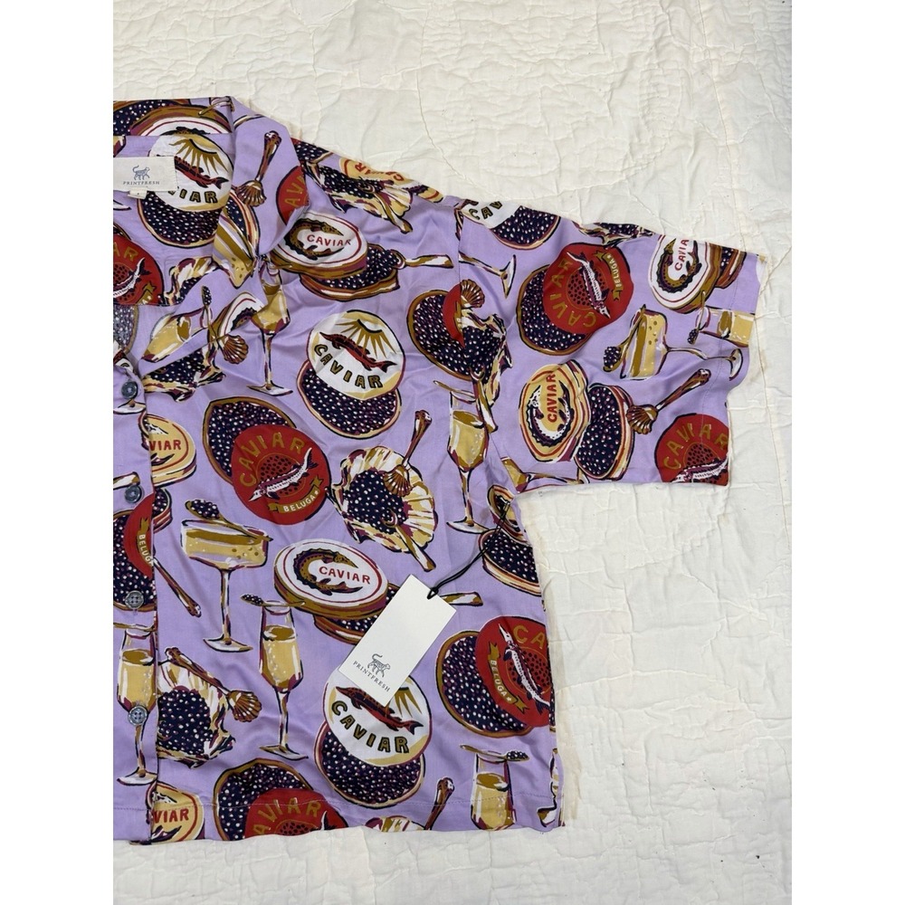 Print Fresh EcoSatin Wildest Dreams Pajamas Set in Champagne & Caviar Lavender S - Picture 4 of 11